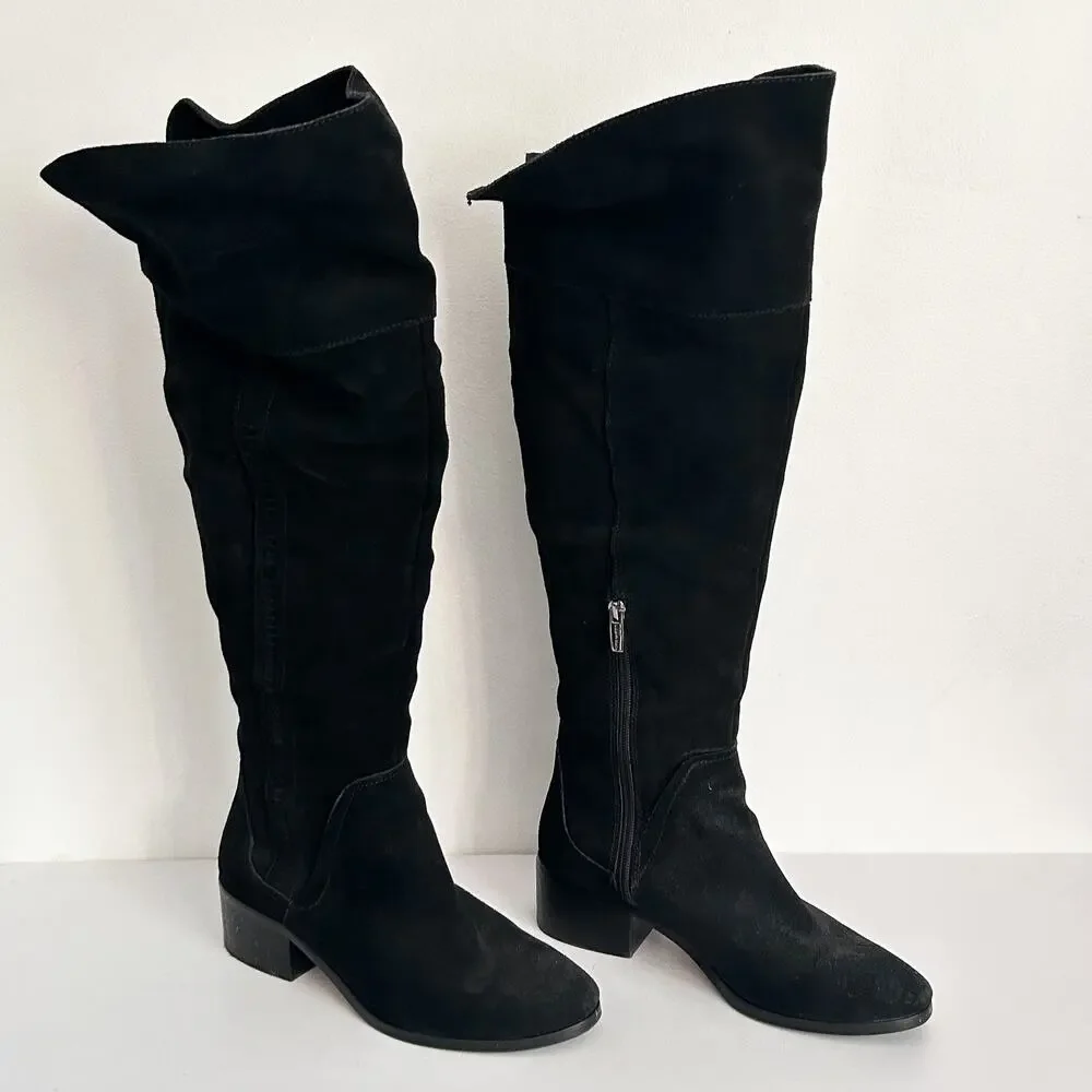 Vince Camuto Kreesell Knee High Suede Boots Black Size 8.5 - Picture 3 of 8